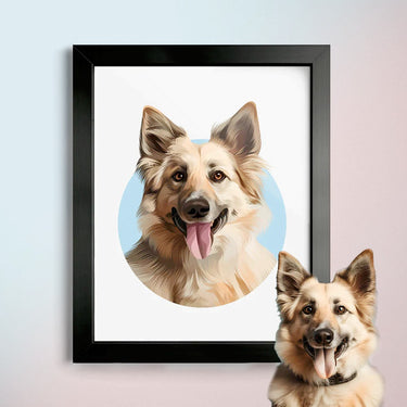 Custom Modern Halo Pet Portrait